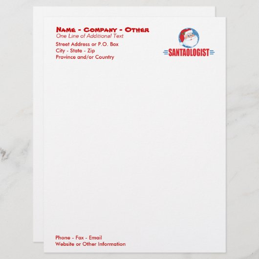 Funny Santa Claus Briefhoofd Ontwerp (Voorkant / Achterkant)