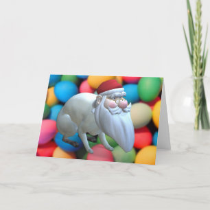 Funny Santa Claus Bunny Feestdagen Kaart