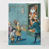 Funny santa claus Carte de vacances art vintage (Devant)