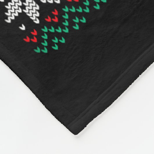 Funny Santa Claus Christmas Ice Hockey Ugly Sweate Fleece Deken (Hoek)