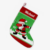 Funny Santa Claus Dabbing Kleine Kerstsok (Voorkant (Hangend))