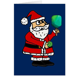 Funny Santa Claus die met Pickleball Kerstmis spee