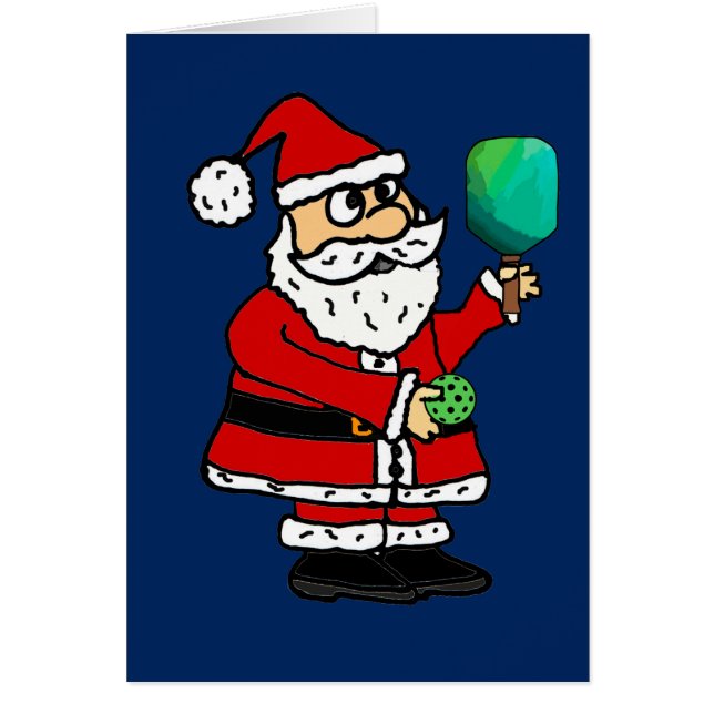 Funny Santa Claus die met Pickleball Kerstmis spee (Voorkant)