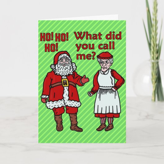 Funny Santa Claus en Mrs. Kerstmis Feestdagen Kaart (Voorkant)