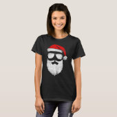 Funny Santa Claus Face Sunbril met Pet Beard C T-shirt (Voorkant volledig)