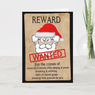 Funny Santa Claus Gezocht Poster Feestdagen Kaart