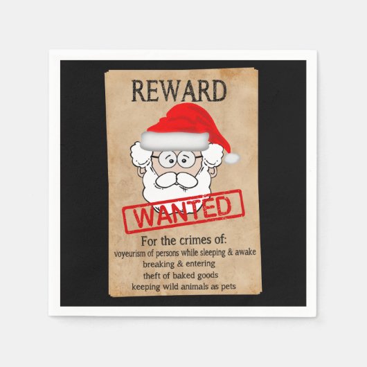 Funny Santa Claus Gezocht Poster Servet (Voorkant)