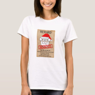 Funny Santa Claus Gezocht Poster T-shirt