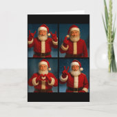 Funny Santa Claus Heart And Peace Sign Retro Chris Kaart (Voorkant)