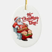 Funny Santa Claus heeft een rustige kerst Keramisch Ornament (Voorkant)
