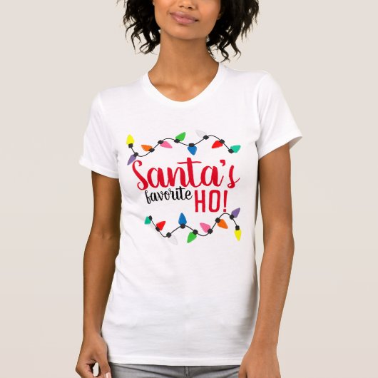 Funny Santa Claus Helper Xmas String Lights T-shirt (Voorkant)