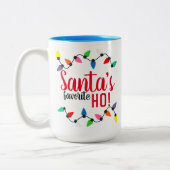 Funny Santa Claus Helper Xmas String Lights Tweekleurige Koffiemok (Links)