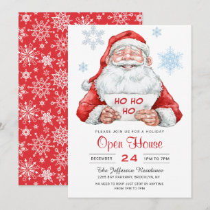 Funny Santa Claus Holiday kerst Open House Kaart