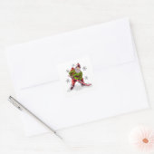 Funny Santa Claus Kerstmis Vierkante Sticker (Envelop)
