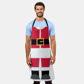 Funny Santa Claus kerstrood en wit Schort (Gedragen)