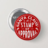 Funny Santa Claus kerststempel Ronde Button 5,7 Cm (Voorkant /achterkant)