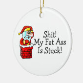 Funny Santa Claus kerstversiering Keramisch Ornament (Links)