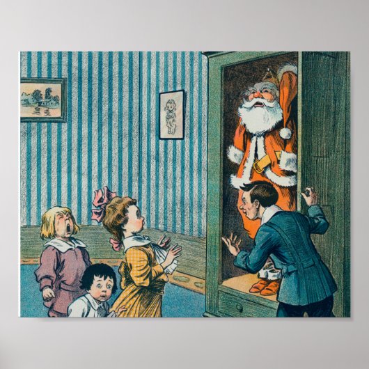 Funny santa claus  kunstvakantie poster (Voorkant)