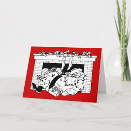 Funny  Santa Claus maakt speciale levering Feestdagen Kaart
