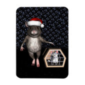 Funny Santa Claus Mouse Magneet (Verticaal)