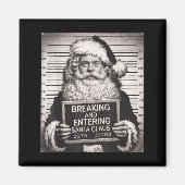 Funny Santa Claus Mugshot Christmas – Santa Xmas Magneet (Voorkant)