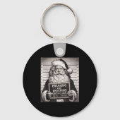 Funny Santa Claus Mugshot Christmas – Santa Xmas Sleutelhanger (Voorkant)