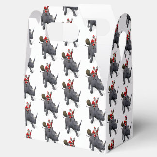 Funny Santa Claus op Rhino Rhinoceros Bedankdoosjes