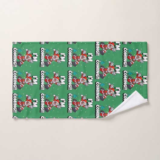 Funny Santa Claus Pattern Humoureuze Kerstmis Bad Handdoek (Handdoek)