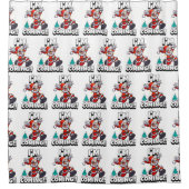 Funny Santa Claus Pattern Humoureuze Kerstmis Douchegordijn (Voorkant)
