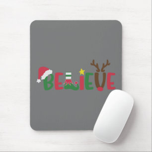 Funny Santa Claus Pet Believe Snowflakes kerst Muismat