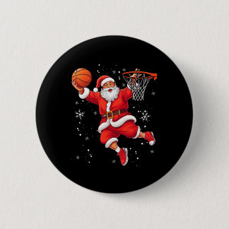 Funny Santa Claus Playing Sketll Merry Christmas B Ronde Button 5,7 Cm