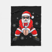 Funny Santa Claus Playing Volleyball Six Seven Chr Fleece Deken (Voorkant)