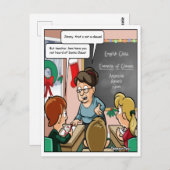 Funny Santa Claus Pun Christmas Carte postale (Devant / Derrière)