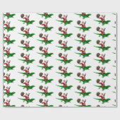 Funny Santa Claus Riding Cool Green Lizard Cadeaupapier (Vlak)