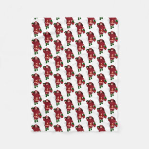 Funny Santa Claus Strawberry Farmer Fleece Deken