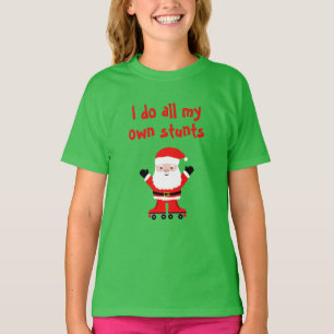 Funny Santa Claus sur roller skates t-shirt enfant