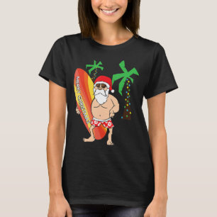 Funny Santa Claus Surfende Kerstmis in Hawaii juli T-shirt