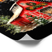 Funny Santa Claus Tractor Cows Farm Farmer Christm Poster (Hoek)