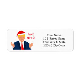 Funny Santa Claus Trump cartoon return address Etiket