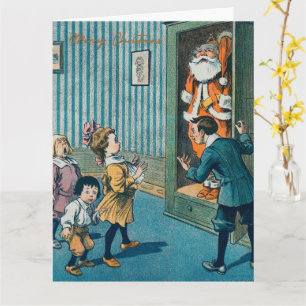 Funny santa claus vakantiekaart kaart