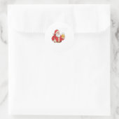 Funny Santa Clause, laten we vet en dr krijgen Ronde Sticker (Tas)