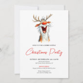 Funny Santa Cocktail Christmas Party Invitation (Devant)
