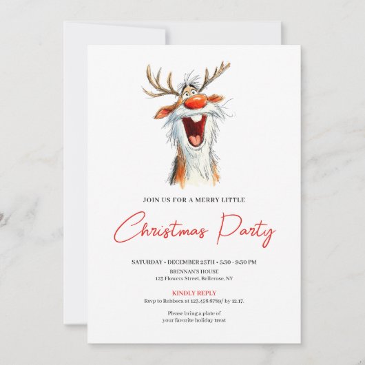Funny Santa Cocktail Christmas Party Invitation (Devant)