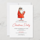 Funny Santa Custom Holiday Cocktail Invitation (Devant)