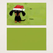 Funny Santa Dachshund-kerstfeestdag Gift-Labels Visitekaartjes (Voorkant /achterkant)