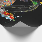 Funny Santa Dachshund Reindedarlicht Kerstmis Cadeaupapier (Hoek)