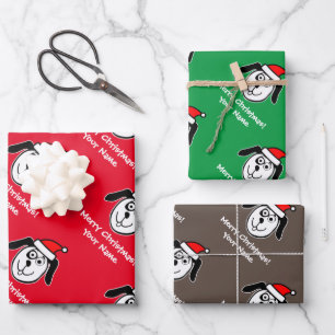 Funny Santa dog kerstinpakbladen Inpakpapier Vel