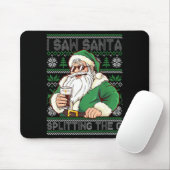 Funny Santa Drinking Beer Splitting G Christmas Ad Muismat (Met muis)