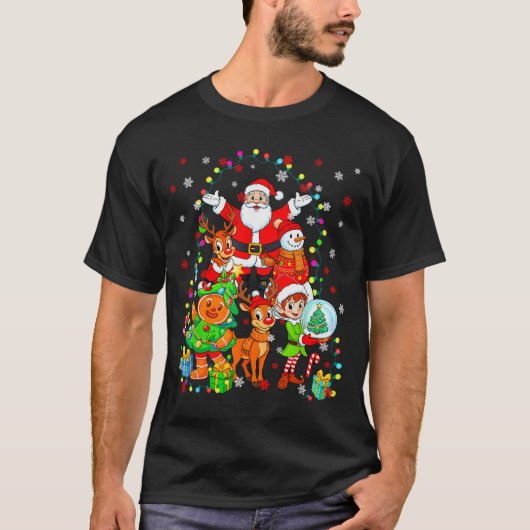 Funny Santa Elf Snowman Reindeer Gingerbread Chris T-shirt (Voorkant)