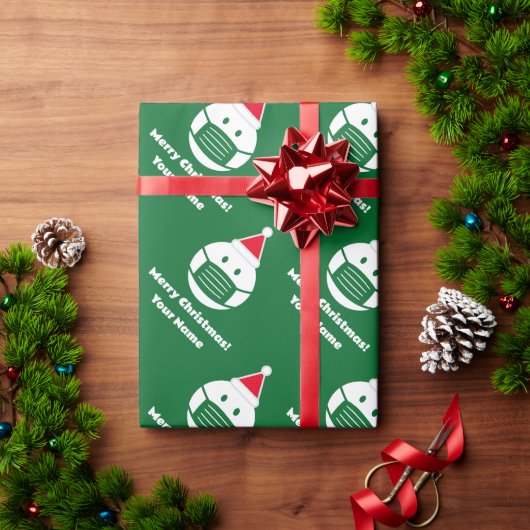 Funny Santa emoji aangepast kerstpapier Cadeaupapier (Feestdagen Geschenken)